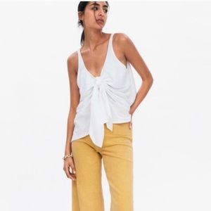 Zara White Knotted Tank